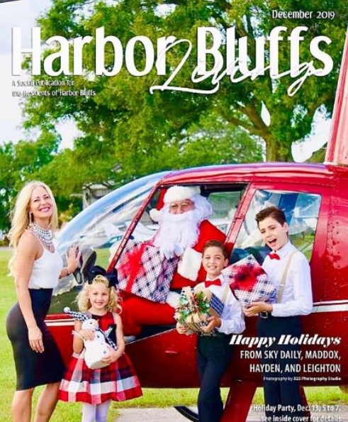 Sky Daily in the cover of Harbor Bluffs magazine