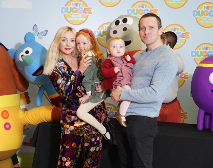 Helen George with her husband, Jack Ashton and their children