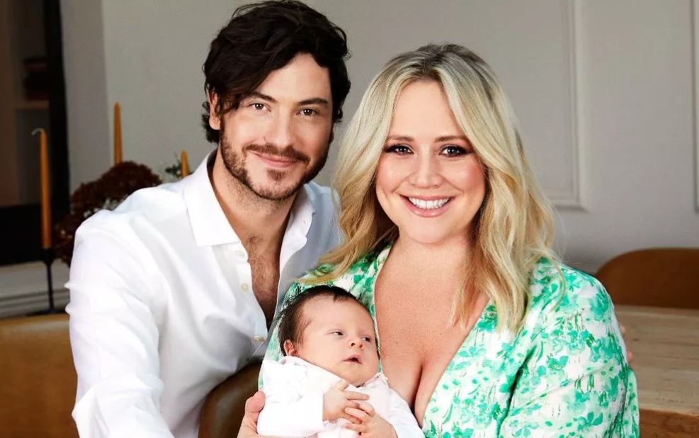 Amy Walsh with her fiancé, Toby-Alexander Smith and their daughter