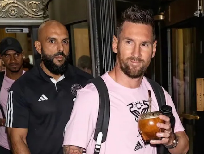 Argentine-born football player, Lionel Messi's personal bodyguard, Yassine Chueko