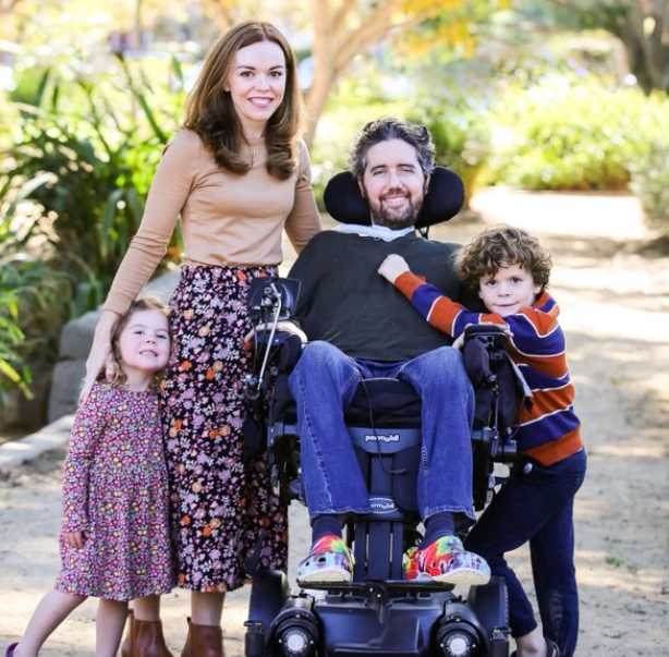 Ady Barkan with his wife, Rachael and their kids