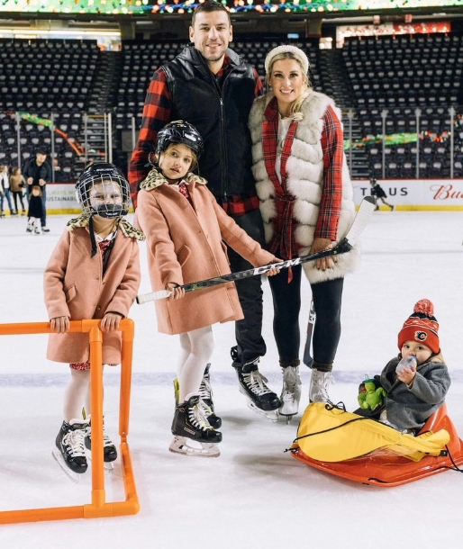 Milan Lucic with his wife and their children