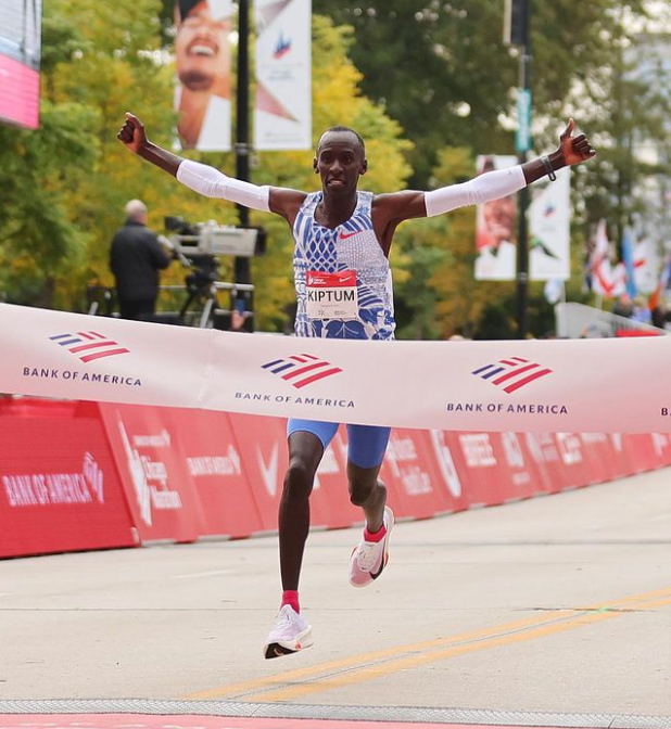 The men's marathon world record holder, Kenya's Kelvin Kiptum