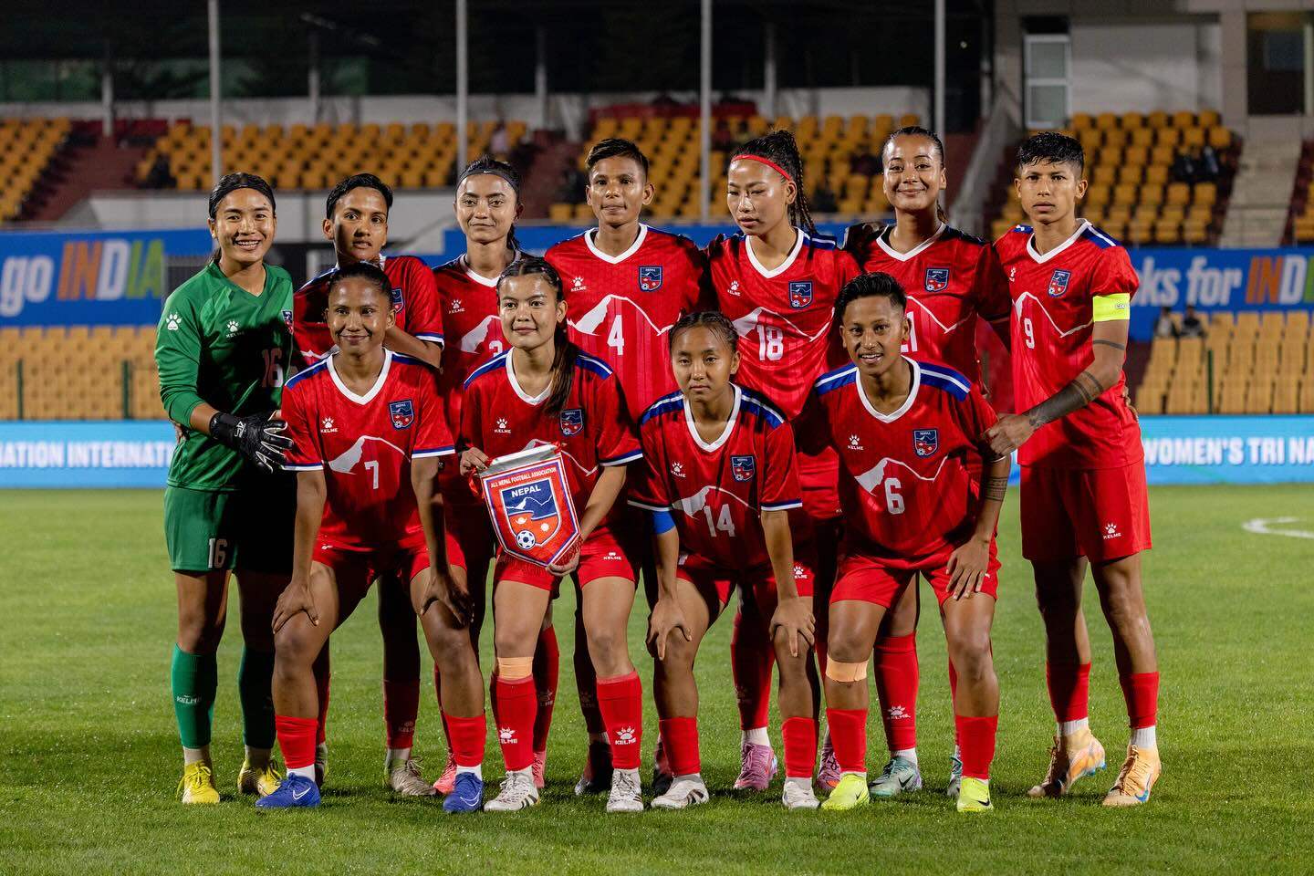 Nepal National Football Team with Sabitra Bhandari (SAMBA)